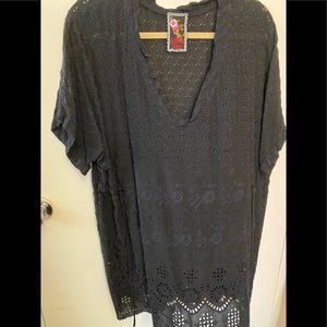Black eyelet tunic